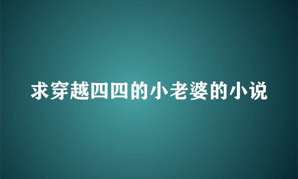 求穿越四四的小老婆的小说