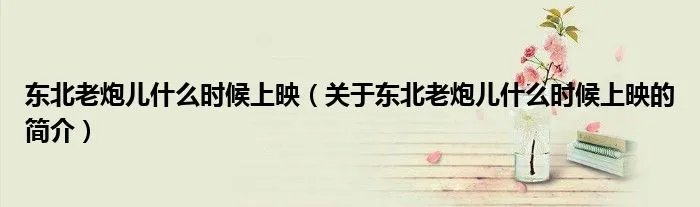 东北老炮儿什么时候上映（关于东北老炮儿什么时候上映的简介）