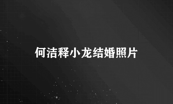 何洁释小龙结婚照片