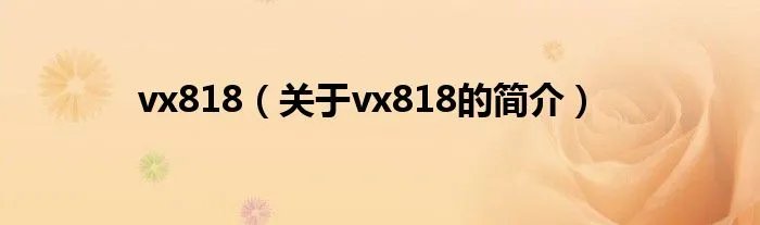 vx818（关于vx818的简介）