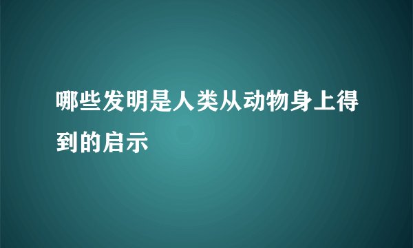 哪些发明是人类从动物身上得到的启示