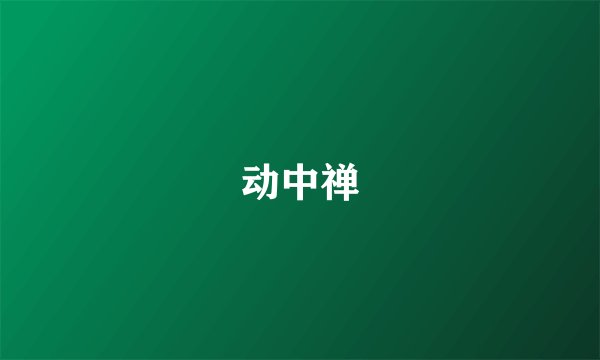 动中禅