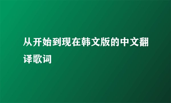从开始到现在韩文版的中文翻译歌词