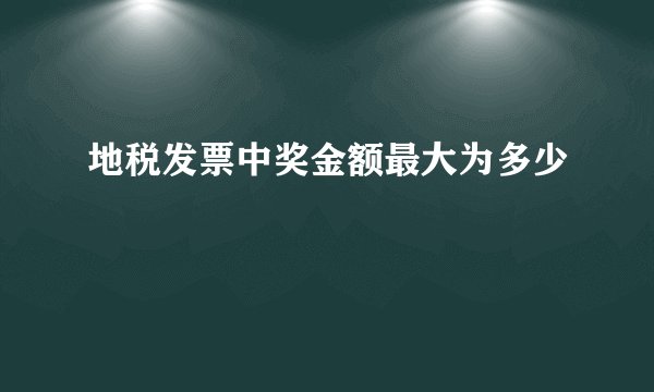 地税发票中奖金额最大为多少