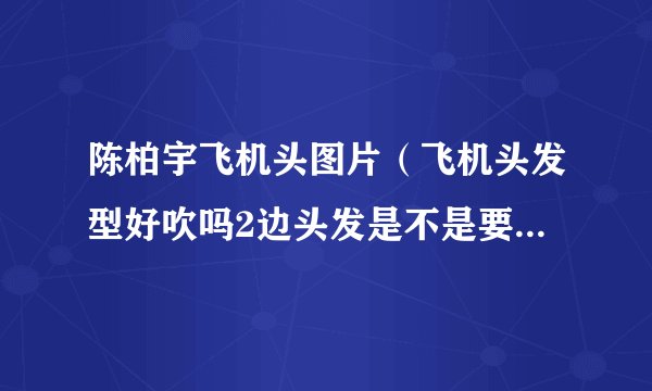 陈柏宇飞机头图片（飞机头发型好吹吗2边头发是不是要推起来了）资料_飞外网