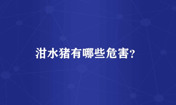 泔水猪有哪些危害？