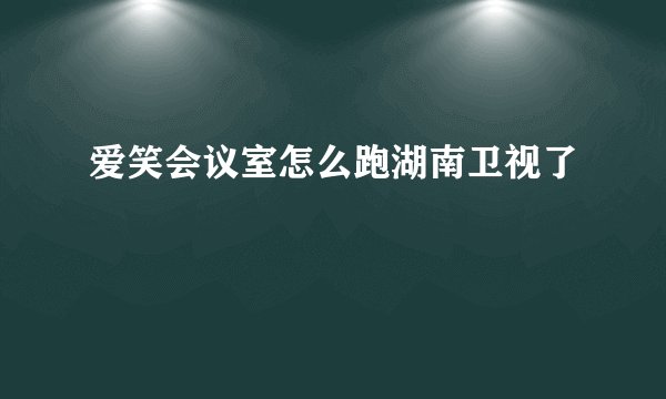 爱笑会议室怎么跑湖南卫视了