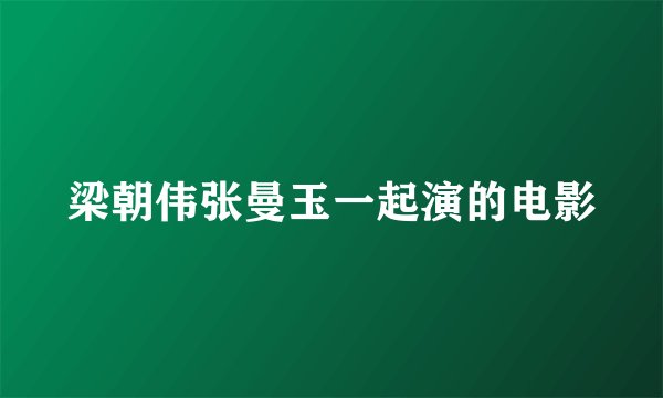 梁朝伟张曼玉一起演的电影