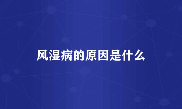 风湿病的原因是什么