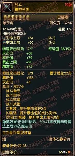佣兵天下强化套装的方法 黄金套装的出处