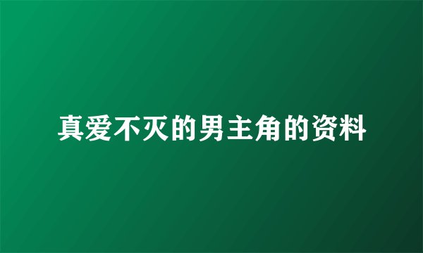 真爱不灭的男主角的资料