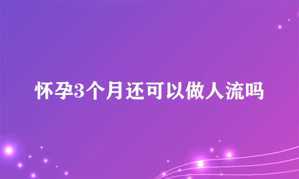 怀孕3个月还可以做人流吗