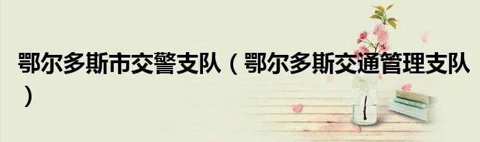 鄂尔多斯市交警支队（鄂尔多斯交通管理支队）
