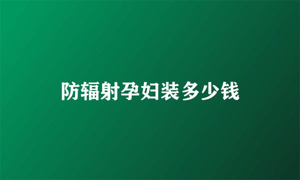 防辐射孕妇装多少钱