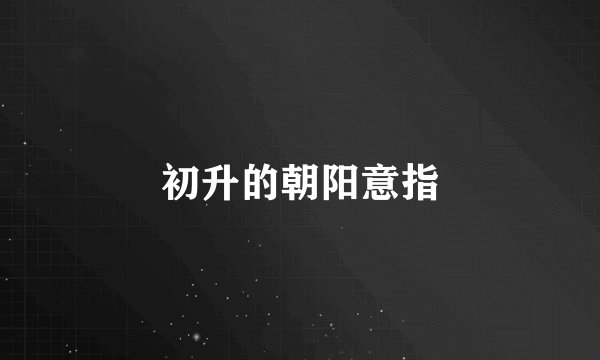 初升的朝阳意指