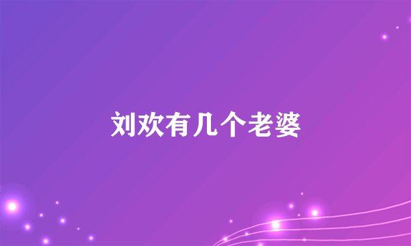 刘欢有几个老婆