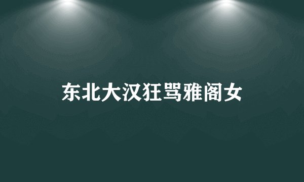 东北大汉狂骂雅阁女