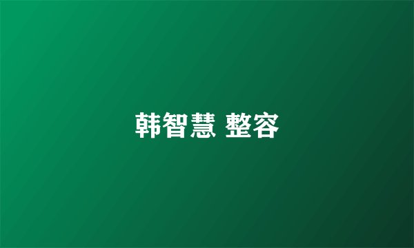 韩智慧 整容