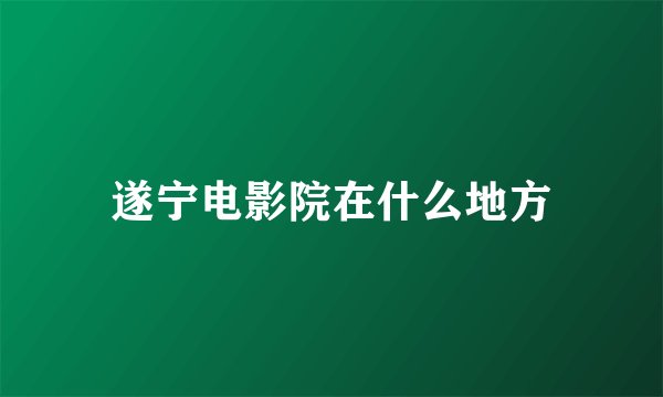 遂宁电影院在什么地方