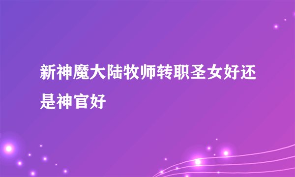 新神魔大陆牧师转职圣女好还是神官好