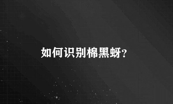 如何识别棉黑蚜？