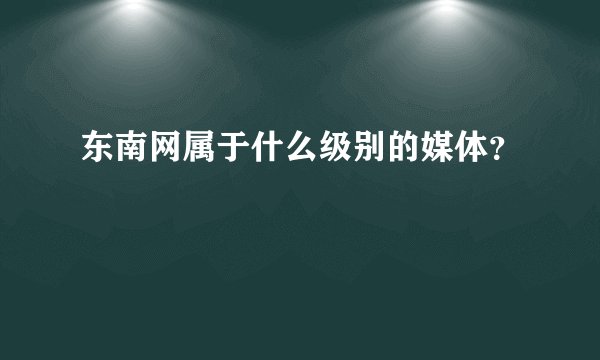 东南网属于什么级别的媒体？