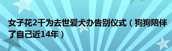 女子花2千为去世爱犬办告别仪式（狗狗陪伴了自己近14年）