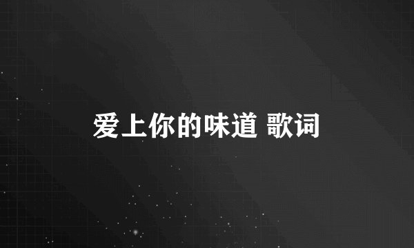 爱上你的味道 歌词