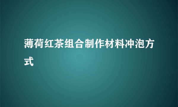 薄荷红茶组合制作材料冲泡方式