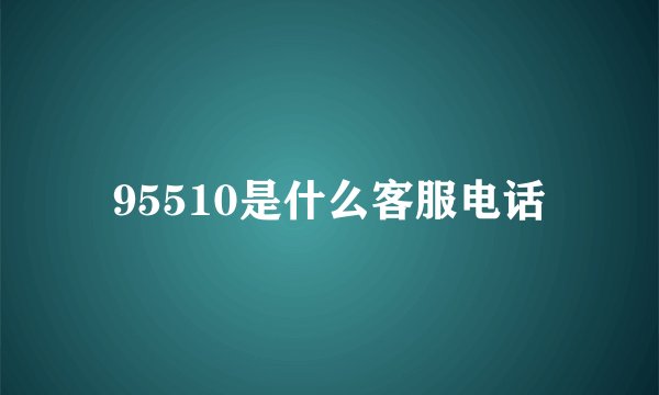 95510是什么客服电话