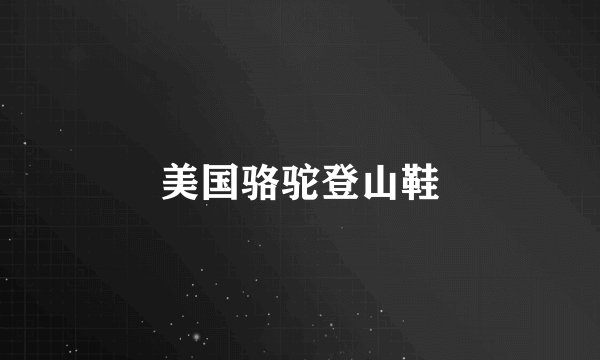 美国骆驼登山鞋