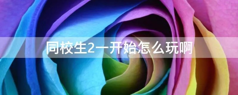 同校生2一开始怎么玩啊