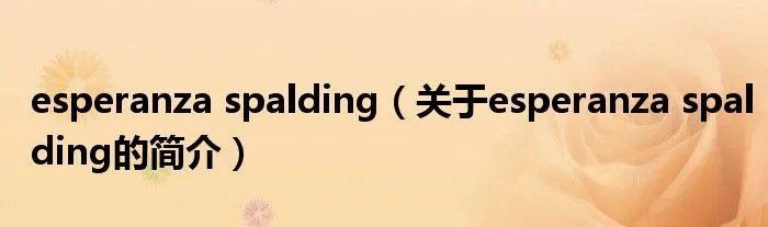 esperanza spalding（关于esperanza spalding的简介）