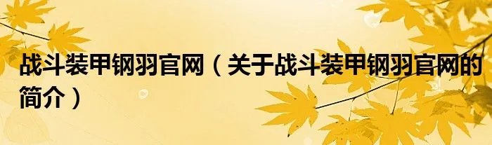 战斗装甲钢羽官网（关于战斗装甲钢羽官网的简介）