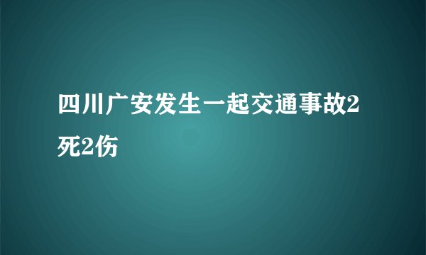 四川广安发生一起交通事故2死2伤