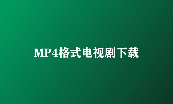 MP4格式电视剧下载