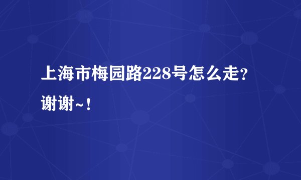 上海市梅园路228号怎么走？谢谢~！