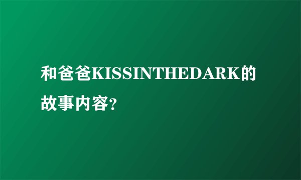 和爸爸KISSINTHEDARK的故事内容？