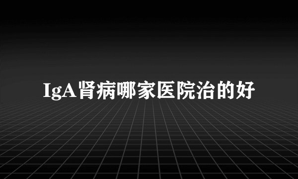 IgA肾病哪家医院治的好