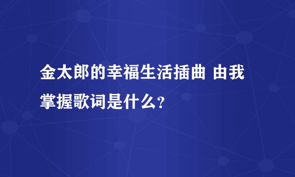 金太郎的幸福生活插曲 由我掌握歌词是什么？