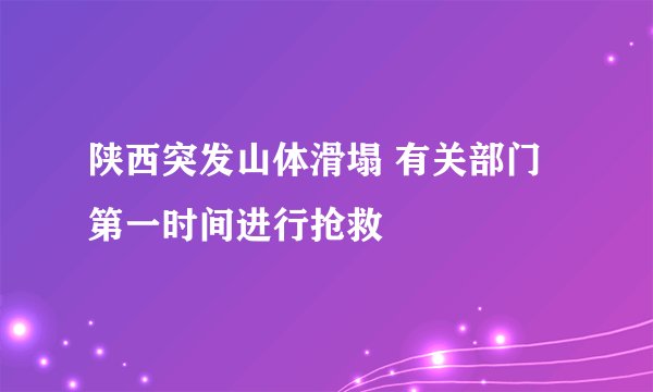 陕西突发山体滑塌 有关部门第一时间进行抢救
