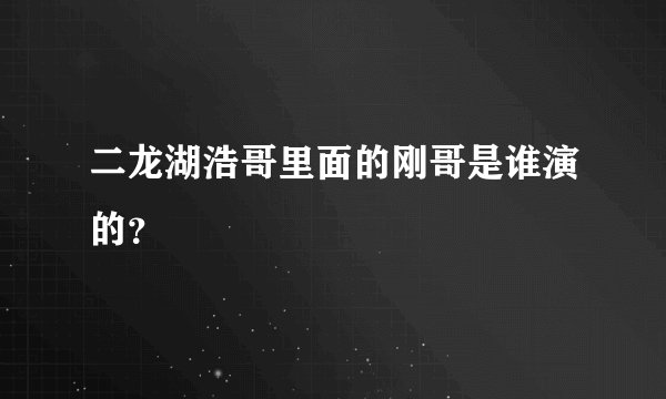 二龙湖浩哥里面的刚哥是谁演的?