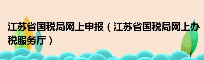 江苏省国税局网上申报（江苏省国税局网上办税服务厅）