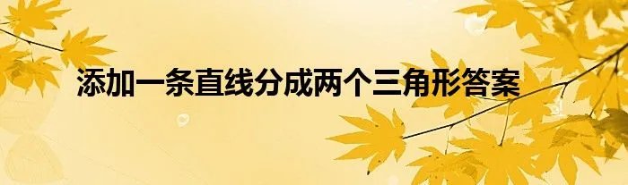 添加一条直线分成两个三角形答案
