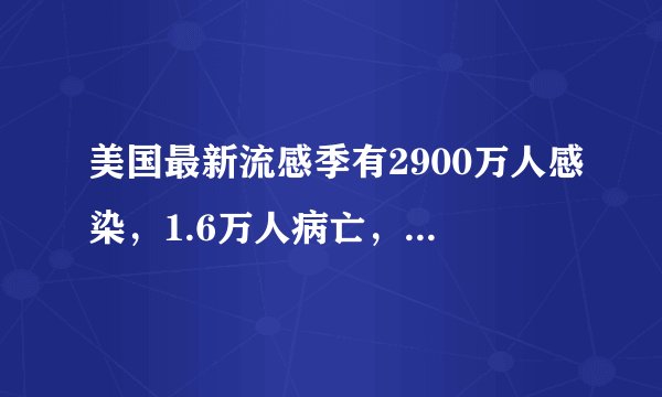 美国最新流感季有2900万人感染，1.6万人病亡，这是真的吗？
