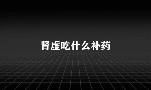 肾虚吃什么补药