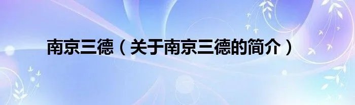 南京三德（关于南京三德的简介）