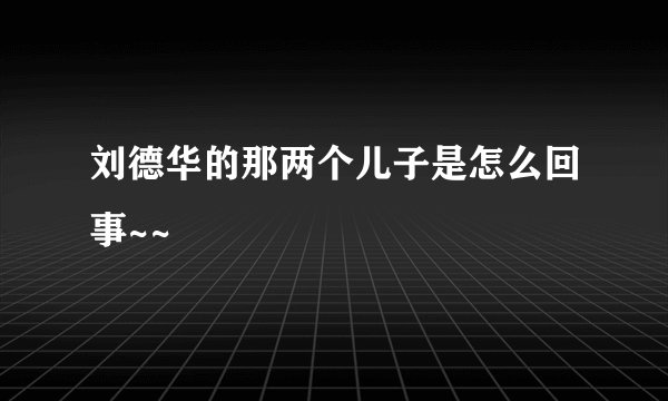刘德华的那两个儿子是怎么回事~~
