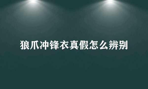 狼爪冲锋衣真假怎么辨别