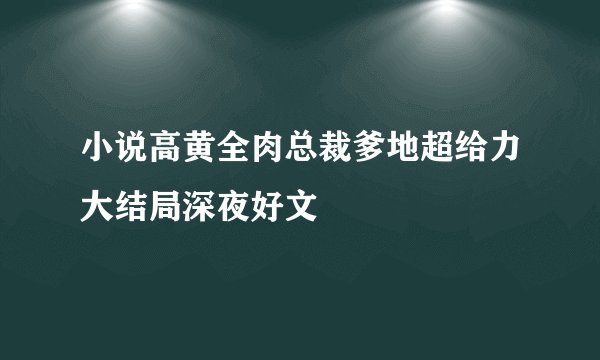 小说高黄全肉总裁爹地超给力大结局深夜好文